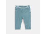 Pantalon velours à taille élastiquée rayée turquoise bébé garçon