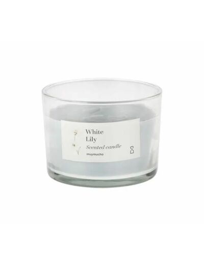 Muy Mucho White Lily - Bougie en verre 3 mèches White Liy